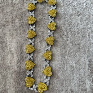 Elegant Heart Necklace with Yellow and Silver Accents